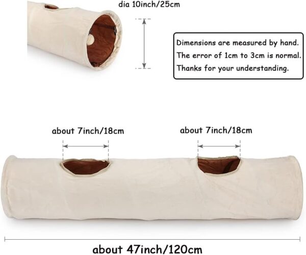 Primst Cat Tunnel, Large Indoor Outdoor Collapsible Pet Toy Crinkle Tunnel Tube with Storage Bag for Cat, Dog, Puppy, Kitty, Kitten, Rabbit - Image 2