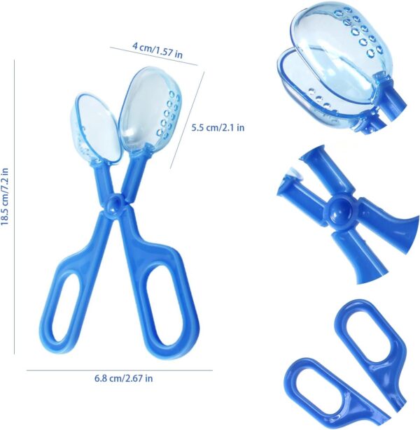 HAICN 3Pcs Reptile Poop Tongs Feeding Clamp Plastic Transparent Clamp Cage Fish Tank Feeding Tool Cleaning Tools for Fish and Various Reptile - Image 2