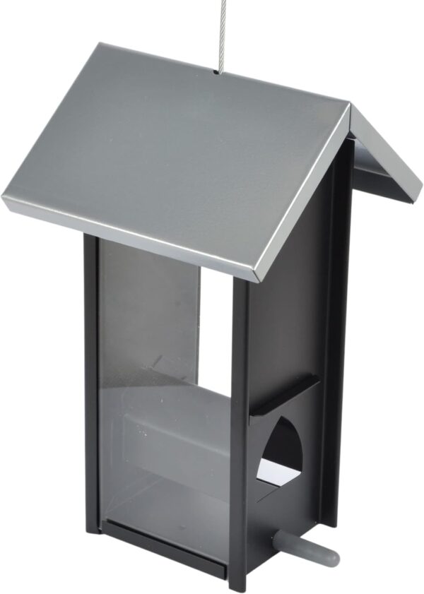 Supa Cambridge Wild Bird Seed Feeder, House Shaped Contemporary Feeder, Ideal For Small & Medium Sized Garden Birds, Black - Image 7