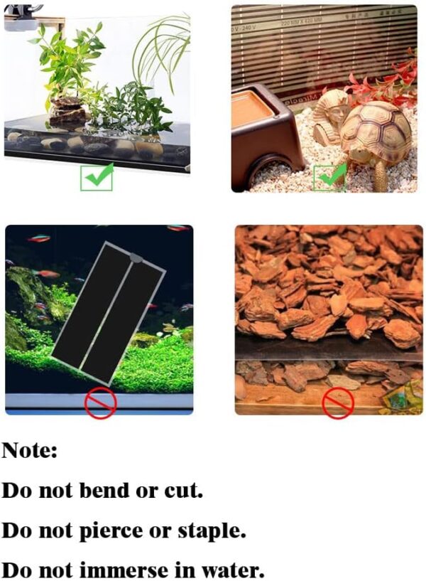 7W Reptile Heating Mat 15*28cm 220v -- Reptile Heat Pad with Temperature Adjustment, Terrarium Heat Mats, Safety Reptile Heat Mat for Turtle, Tortoise, Snakes, Lizard, Gecko Hermit Crab Amphibians - Image 8