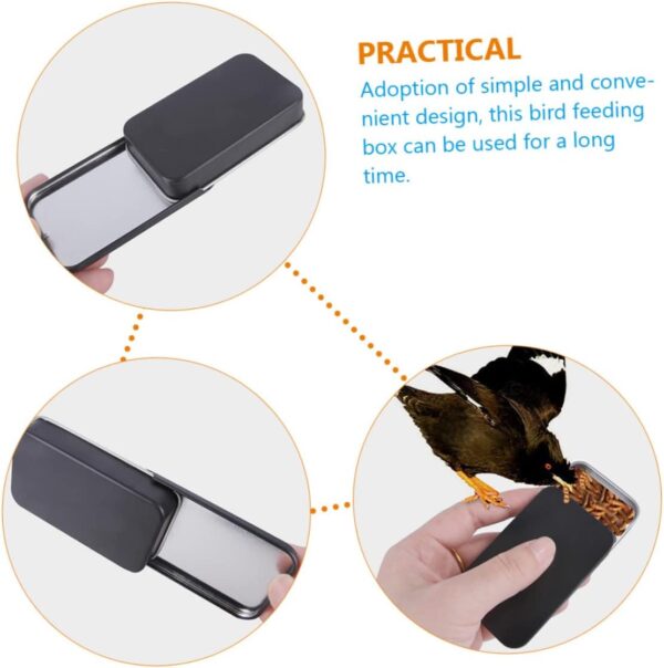 Yardwe 4 Pcs Bird Food Box Handheld Bird Feeder Bird Feeders for outside Bird Training Feeders Window Birdfeeder Bird Feeder Hangers for outside Garden Bird Feeder Smart Bird Wrought Iron - Image 3