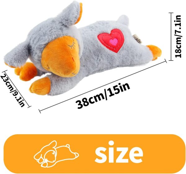 ALL FOR PAWS Little Buddy Heartbeat Toys for Puppy, Dog Snuggle Sheep Toy for Separation Anxiety Relief Behavioral aid Puppy Plush Comfort toy for Pets (Grey Sheep with Heartbeat + Warm Bag) - Image 3