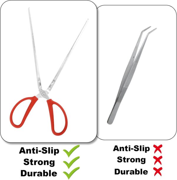 lasuroa Reptile Feeding Tongs, 14.5in Snake Feeding Tongs Anti-Slip Corn Ball Python Accessories for Terrarium Extra Long Tweezers for Snake Tortoise Lizard Frog Spider - Image 5