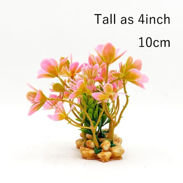 Smoothedo-Pets Aquariums Decorations Plants, Aquarium Aquascape 4/6inch 10/15cm Artificial Plastic Plant for Fish Tank Decor (Pink-2pcs-Set) - Image 3