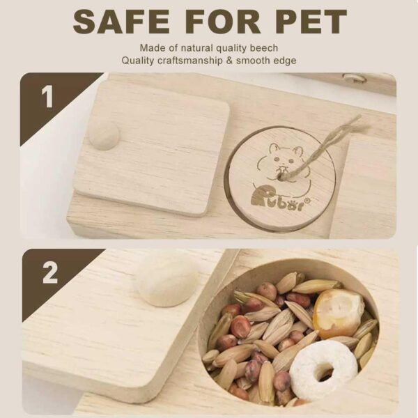 PLUSHCEWT 6 in 1 Guinea Pig Foraging Toys,Hamster Foraging Toy,Fun Foraging Toy for Small Pet,Interactive Foraging Toy for Hamsters Wooden Treat Dispenser Hiding Toy,Puzzle Toy for Small Animal - Image 3
