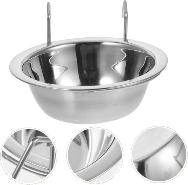 COSMEVIVI Bird Feeder Bird Bowls for Cage Parrot Food Bowl Feeder for Bird Clip Bird Food Feeder Bird Food Feeding Cup Bird Feeding Cup Bird Cage Food Bowl Bird Water Bowl Stainless Steel - Image 8