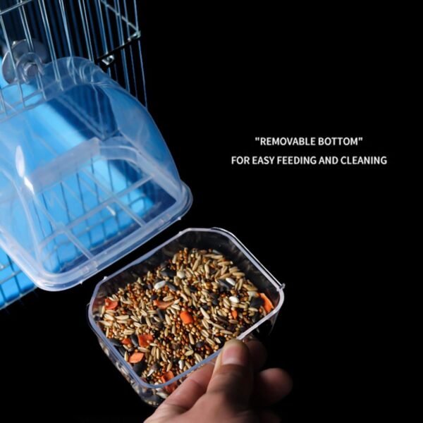 Parakeet Feeder Box Pet Cage Food Container Birds Clear Dispenser Pet Bird Owner Drawer - Image 6