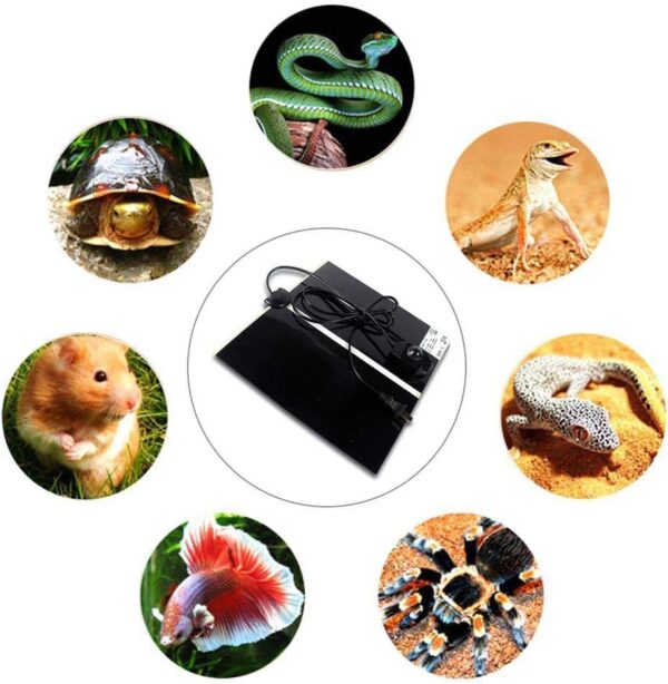 NEKOSUKI Reptile Heating Mat, 7W 11x5.9 inch Waterproof Reptile Heat Pad Under Tank Terrarium with Temperature Control, Safety Adjustable Reptile Heat Mat for Turtle, Tortoise, Snakes, Lizard, Gecko - Image 5