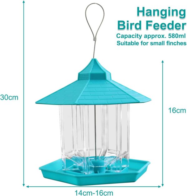 Zeqeey Hanging Mix Seed Blends Bird Feeder, Sunflower Heart Peanuts Nut Seed Birdfeeder Food Holder for Feeding Outdoor Garden Wildlife Little Birds Attracting Dunnocks Sparrows Robins - Image 2