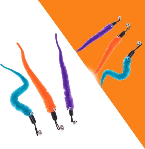 24 Pieces Worms Toys Replacement, Cat Toy Interactive Cat Wand Replacement for Cat and Kitten - Image 2