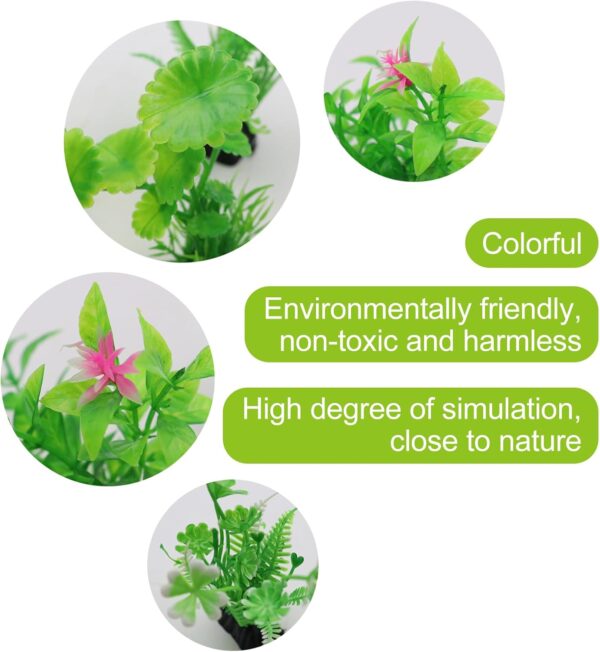 CATELL 21Pcs Fish Tank Decorations Aquarium Plants Fish Tank Plants Aquarium Plants Artificial Plastic Plants for Aquariums 9 Lifelike Styles for Aquarium Decorations Safe for All Fish - Image 6