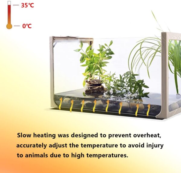 FIPASEN Reptile Heating Mat, Reptile Heating Pad with Temperature Adjustment for Reptiles Tortoise Snakes Lizard Gecko Hermit Crab Turtle Amphibians - Removable Terrarium Heat Mats(7W, 11x6 inches) - Image 6