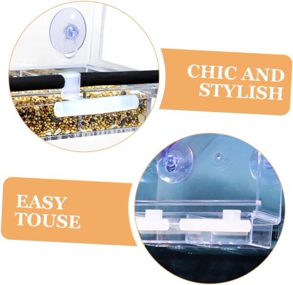 Yardwe 8 Pcs Bird Feeder Bird Feeding Cup Perch Bird Food Holder Perch Bird Cage Supply Bird Food Container Perch Bird Food Feeder Perch Bird Food Bowl Perch Clear Bird Cage Feeder Perch - Image 9