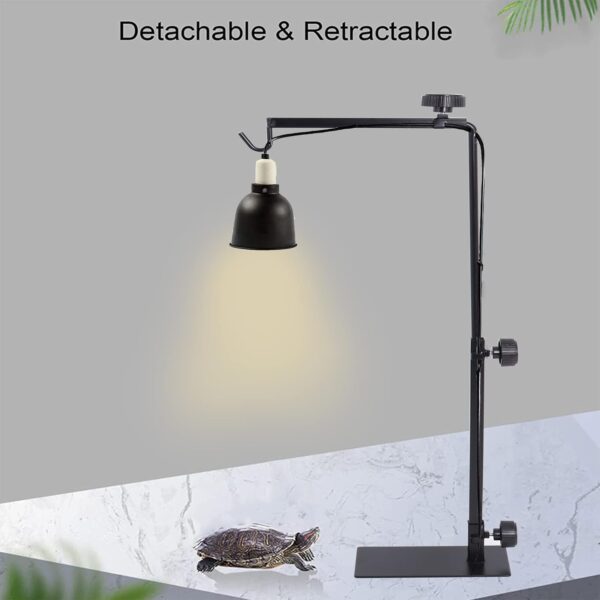 Poweka Reptile Lamp Stand, Adjustable 13''-25'' Terrarium Light Stand for Metal Basking Reptile Light Fixture Hanger Suitable for All Reptile Domes Lamp Heat Lamp Stand - Image 7