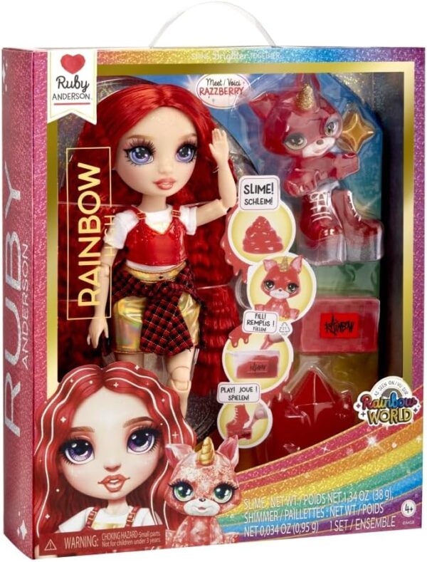 Rainbow High Fashion Doll with Slime & Pet - Ruby (Red) - 28 cm Shimmer Doll with Sparkle Slime, Magical Pet and Fashion Accessories - Kids Toy - Great for Ages 4-12 Years - Image 2