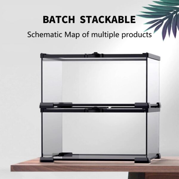 Reptile Glass Terrarium kit，12"x8"x6"Terrarium Enclosure Amphibians Tank Cage with Magnetic Sliding Door for Small Reptiles, Amphibians and Invertebrates. - Image 5