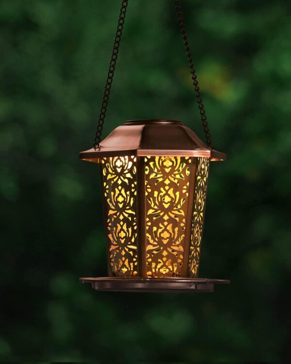 HouseSapp Solar Bird Feeders for Outdoors Hanging Premium Grade Metal Bird Feeder, Chew Proof, Weather and Water Resistant Wild Bird feeders, Outside and Garden Decoration - Image 7