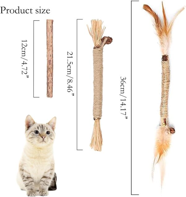 GIAPINST Natural Matatabi Silvervine Chew Sticks, Cat Catnip Sticks For Cats, Cat Catnip Toys For Indoor Cats Adult, Kitten Teething Dental Care, Increase Appetite and Stress Release(21 pcs) - Image 2