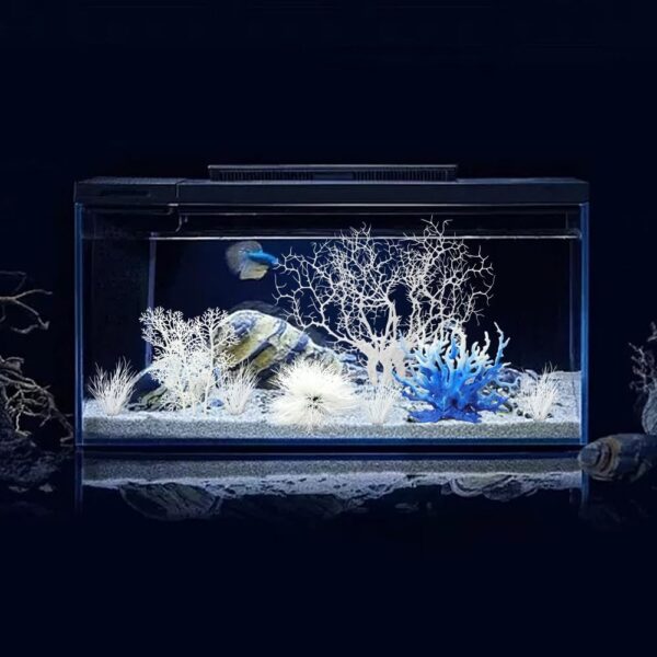 BEGONDIS 8 Pack Artificial Coral Ornament, Aquarium Plasitc Water Plants for Fish Tank Decorations (White Set) - Image 3