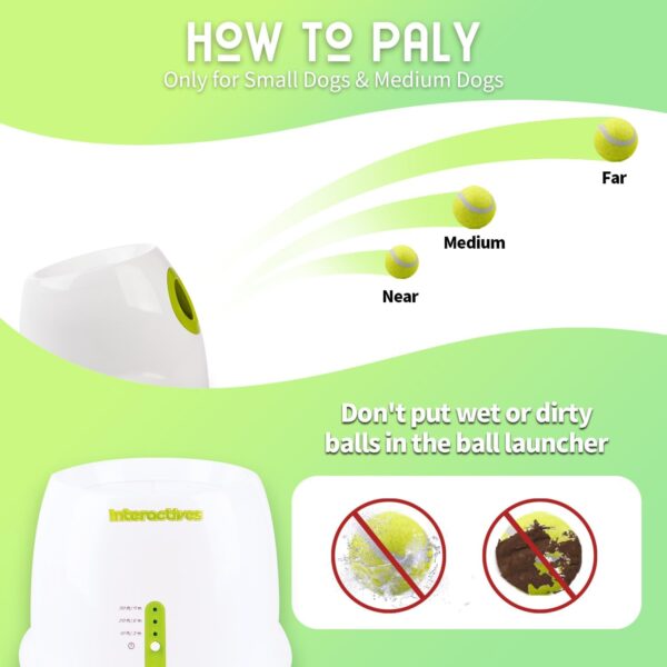 ALL FOR PAWS Automatic Dog Ball Launcher, Interactive Dog Tennis Ball Thrower Machine for Small and Medium Size Dogs, Puppy Fetch Toy, Great Exercise for Dogs with 3 Balls, Mini Version - Image 4