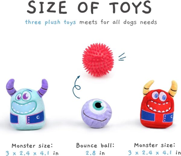 CHEWFFON Dog Toys, Interactive Dog Toys, Hide and Seek Dog Toys, Dog Ball Toys, 4 in 1 Funny Dog Toys, Squeaky Plush Chew toys for Small, Medium and Large Dogs - Image 3