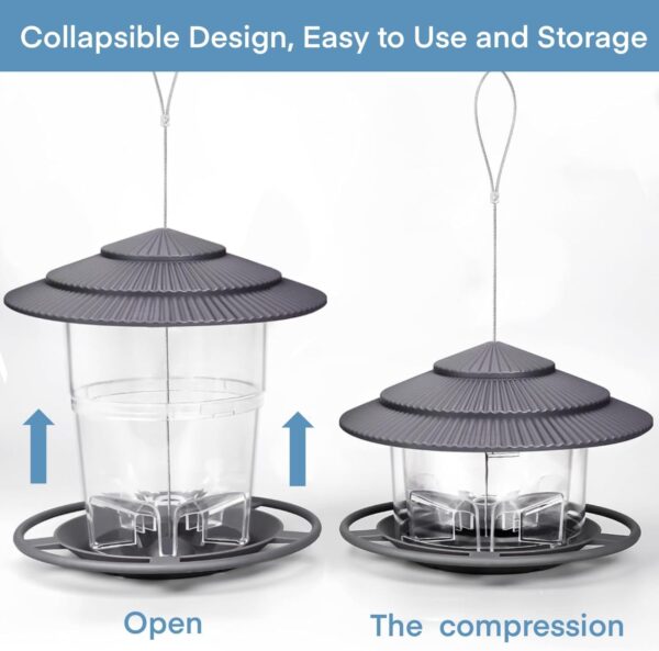 WLLKOO Bird Feeders for Outdoors, 2 Pack Bird Feeder Outside Hanging, Adjustable Feeder with Sturdy Wire and Roof, Plastic Bird Feeder for Garden, Backyard, Terrace - Image 5