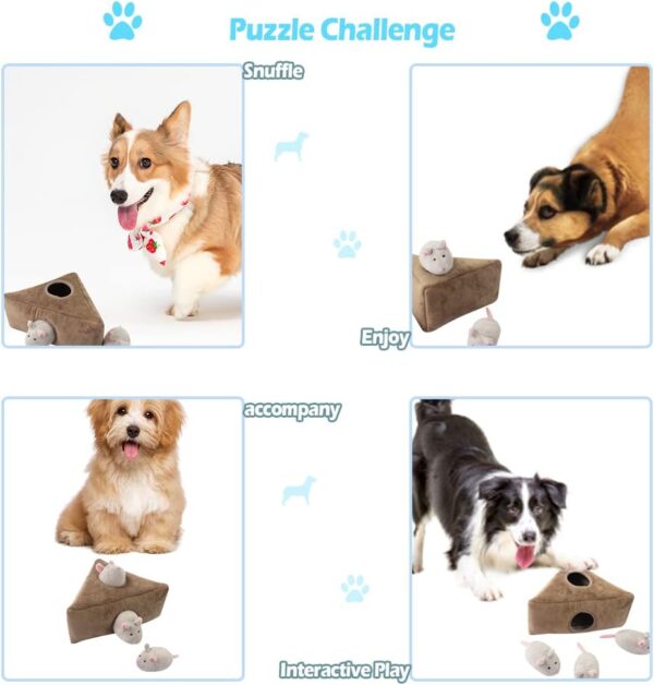 IFOYO Squeaky Dog Toys, Durable Interactive Hide and Seek Plush Puzzle Dog Toys for Medium Small Dogs, Pets, Christmas Dog Toy, Mouse Dog Toys - Image 3