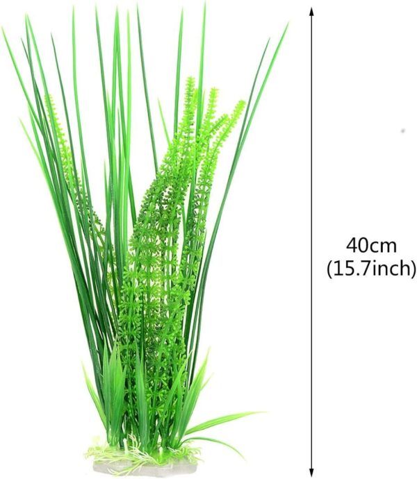 Saim 2 PCS Aquarium Artificial Underwater Plastic Plant Decor Aquatic Water Grass Fish Tank Decorations 15.7" - Image 2