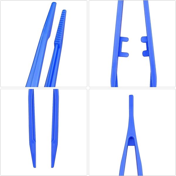 HAICN 3Pcs Reptiles Feeding Tweezers Plastic Anti-Slip Tweezers Reptile Feeding Tongs Feeding Tool for Snakes Lizard Tortoise Gecko (Blue) - Image 5