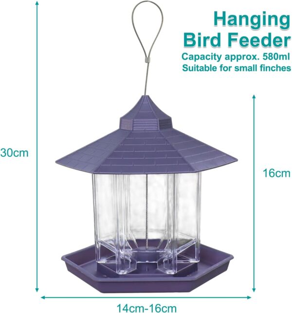 Zeqeey Mix Seed Blends Bird Feeder, Sunflower Heart Peanuts Nut Seed Birdfeeder, Food Holder for Hanging Outdoor Garden Attracting Dunnocks Sparrows Robins Wild Little Birds - Image 2