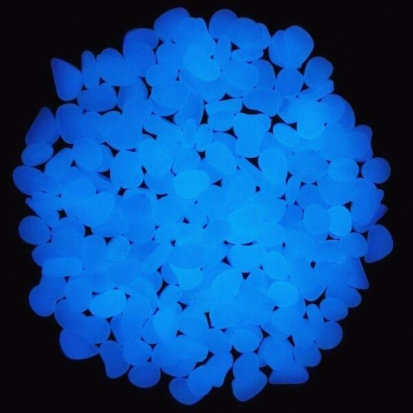 Oubest Glow Stones Blue/Glow in the Dark Pebbles/Glowing Rocks Decor for Garden/Fish Tank/Aquarium/Walkway/Driveway/Plant Pots/Bonsai 200pcs - Image 3
