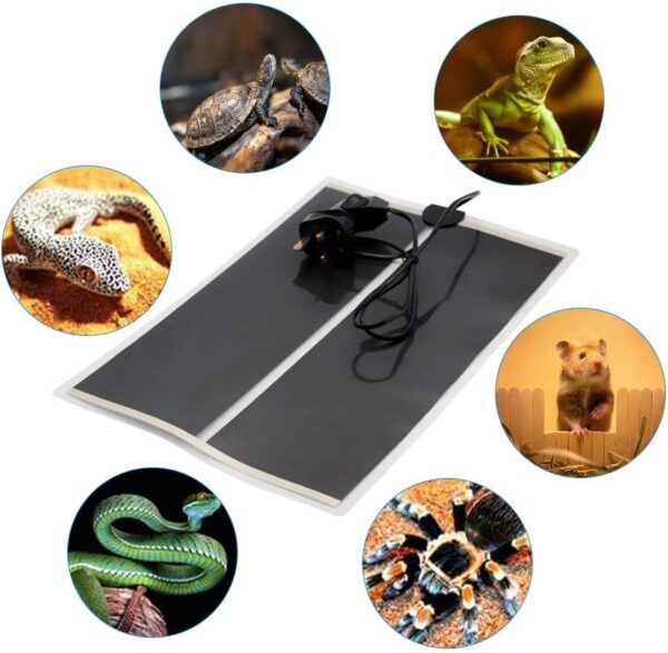 Reptile Heating Mat, Reptile Heat Pad Adjustable Temperature Control Terrarium Pet Tank Warmer Mat Pad for Small Animals Snake Turtle Tortoise Bearded Dragon Gecko (20W) - Image 5