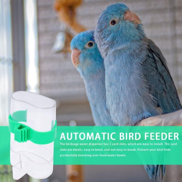 2 PCS Bird Cage Water Dispenser Water Feeders for Birds Automatic Bird Feeder Food Dispenser Bird Food Water Dispenser for Small Animals Parrot Canaries Cockatiels - Image 2