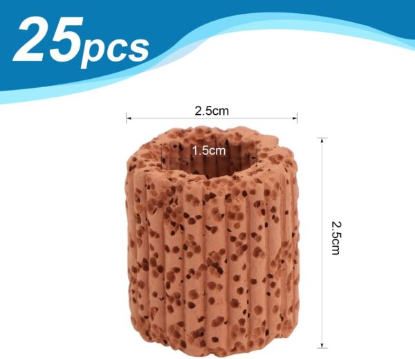 25 Pcs Aquarium Water Plants Fixed Ring, Ceramic Aquatic Water Plant Fixed Ring for Aquarium Landscape, Fish Tank Pottery Holder Plant Gravity Ring, Aquarium Decoration - Image 2