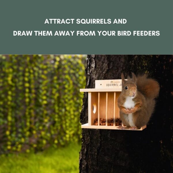 Garden Mile Squirrel Feeder and Bird Feeder, Large Wooden Jail Picnic Table, Durable Outdoor Wildlife Feeding Station, Garden Ornament for Birds and Squirrels (Jail) - Image 7