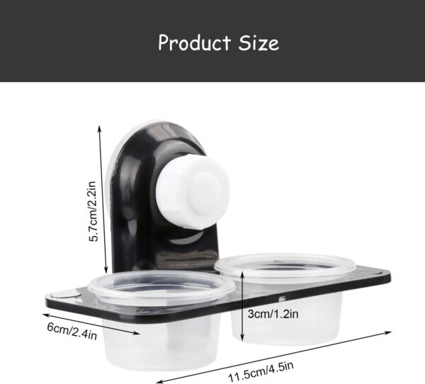 Rumyve 2PCS Reptile Feeder,Double Bowl Plastic Gecko Feeding Ledge,Removable Reptile Feeding Dish and Suction Cup - Image 2