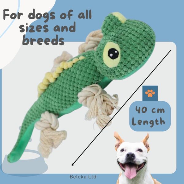 Belcka- Large Plush Dog Toy With Natural Cotton Rope- Interactive Dog Toys for Boredom- Durable Dog Chew Toys for Small, Large, Medium Breeds- Squeaky Dog Toys for Pets- Dog Gifts - Image 5