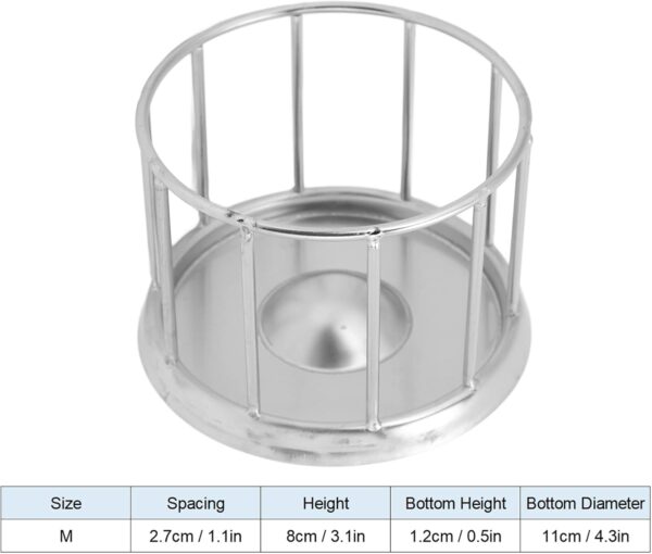 Reptile Food Dish,Reptile Food Bowl, Round Railing Shape Tortoise Dish Tortoise Food Water Dish Feeder Bowl, Stainless Steel Tray Dispenser, Water Tray Pet Supplies for Home Tortoise Pet Store(M) - Image 6