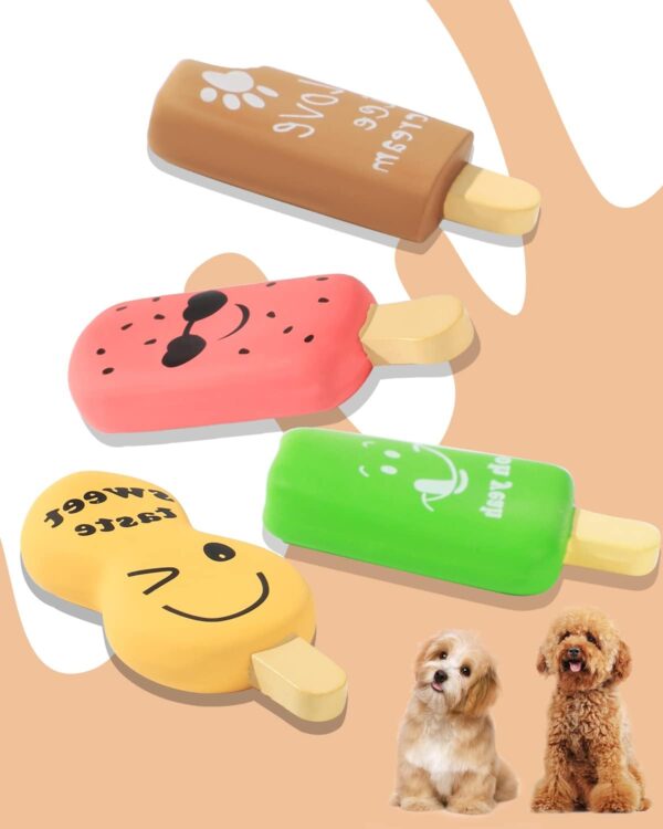 SCHITEC Dog Squeaky Toys, 4 Pack Soft Latex Dog Toys Interactive Play Game Pet Toy for Puppy Small Dogs - Image 6
