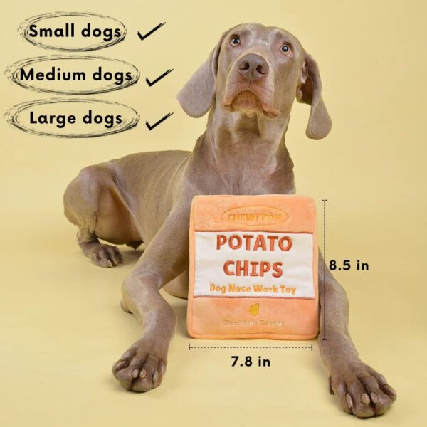 CHEWFFON Dog Toy, Dog Puzzle Toy, Snuffle Treat Dispensing Toys for Boredom, Interactive Dog Toys, Durable Hide and Seek Chew Nose Work Puppy Toy for Small, Medium and Large Dog (Potato Chips) - Image 4