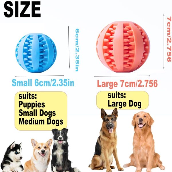 MZQSIY Dog Treat Dispenser Ball Toy Interactive Dog Toys for Boredom Teeth Cleaning Chew Toy Rubber Ball for Puppy Small Dogs (Large 7cm/2.75in, Orange) - Image 3