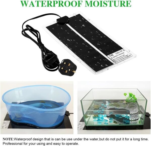 TIHOOK Terrarium Heating Mat, 2 PCS, 20W, Reptile Heating Pad with Temperature Control, Heating Mat for Reptiles Turtle, Snake, Lizard, Gecko, Spider, 5W/7W/14W/20W/28W/35W - Image 5