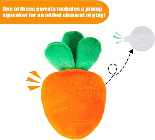 JOYELF Hide and Seek Plush Dog Toys, Interactive Squeak Dog Toys Teething Chew Toys Plush Carrot Field Educational Toys for Small Medium Large Dogs and Cats with 8 Carrots - Image 7
