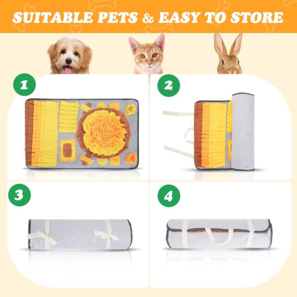 Nobleza Snuffle Mat for Dog Large Dog Snuffle Mat for Puppies Pet Sniffing Feeding Mat Interactive Dog Toy Dog Puzzle Toy Dog Foraging Mat Dog Brain Game for Boredom Encourages Natural Foraging Skills - Image 8