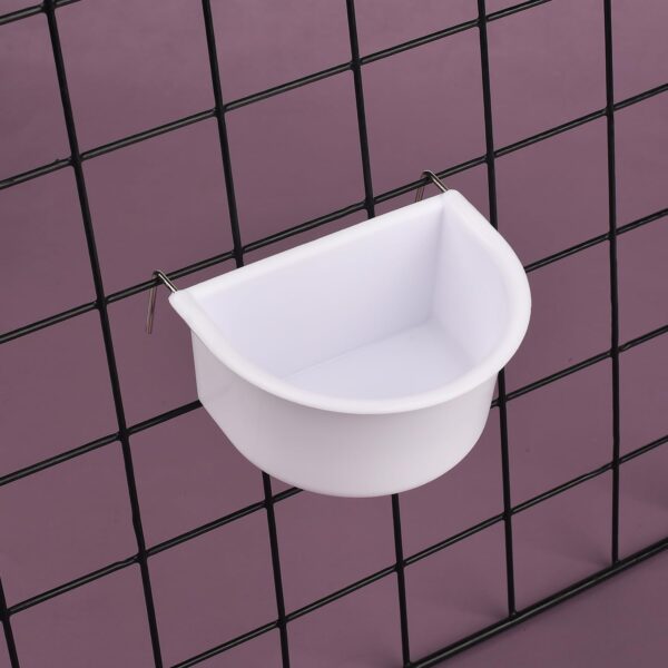 AOVNA Bird Feeding Dish D-shaped Plastic Bird Food Bowl with Hook Parrot Cage Feeder Water Bowl Bird Cage Feeder Cups (6) - Image 3
