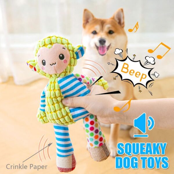 Plush Dog Toys for Small Dogs, Squeaky Dog Toys for Puppy, Sheep Puppy Teething Toys for Small Medium Dogs - Image 2