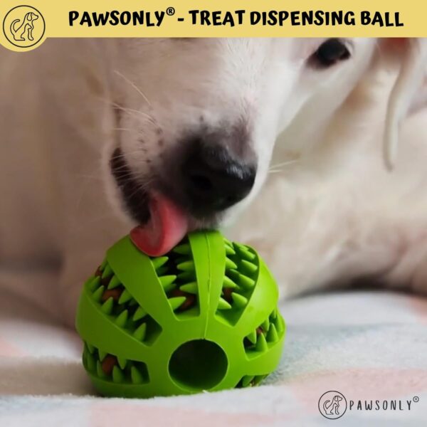 PawsOnlyUK Treat Dispenser Dog Toy Ball | Interactive Dog Toys for Boredom | Dog Puzzle Toy | Stimulation Toy (Small 6cm/2.35in, BLUE, 1 Pack) - Image 2