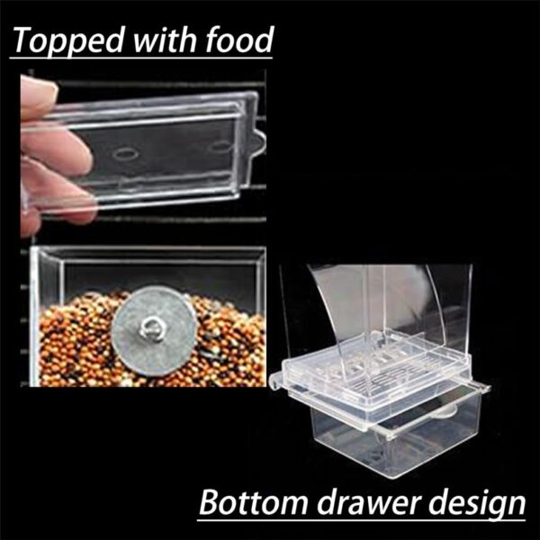 Automatic Bird Feeder, Transparent Acrylic Food Container For Cage, Cage Accessories, Anti-Spill Bird Feeder, No Mess Bird Feeder, For Small And Medium Parakeets Lovebirds (Transparent) - Image 6