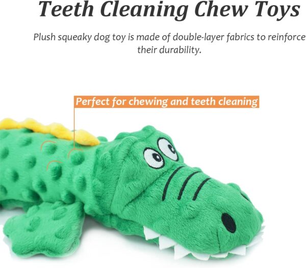 ZENVALY Dog Plush Toy, Interactive Squeaky Dog Toys, Soft Plush Pet Toy, Crocodile Toys for Puppy, Tough Chew Toys, Durable Dog Training Toys for Small and Medium Dogs, Blue - Image 6