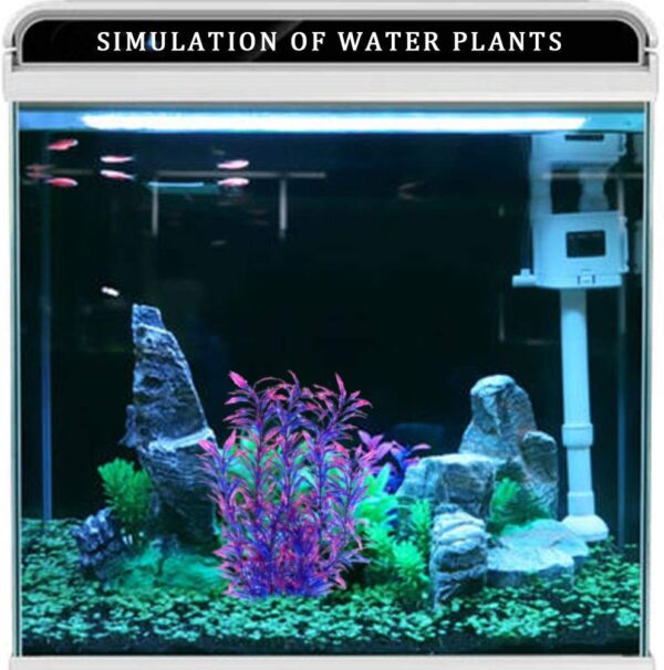 kuou Aquarium Fish Tank Plastic Plants, Simulation of Aquatic Plants Purple Aquarium Aquatic Plants for Fish Tank Ornament Natural Design Decorations (32cm/12.5Inch) - Image 6
